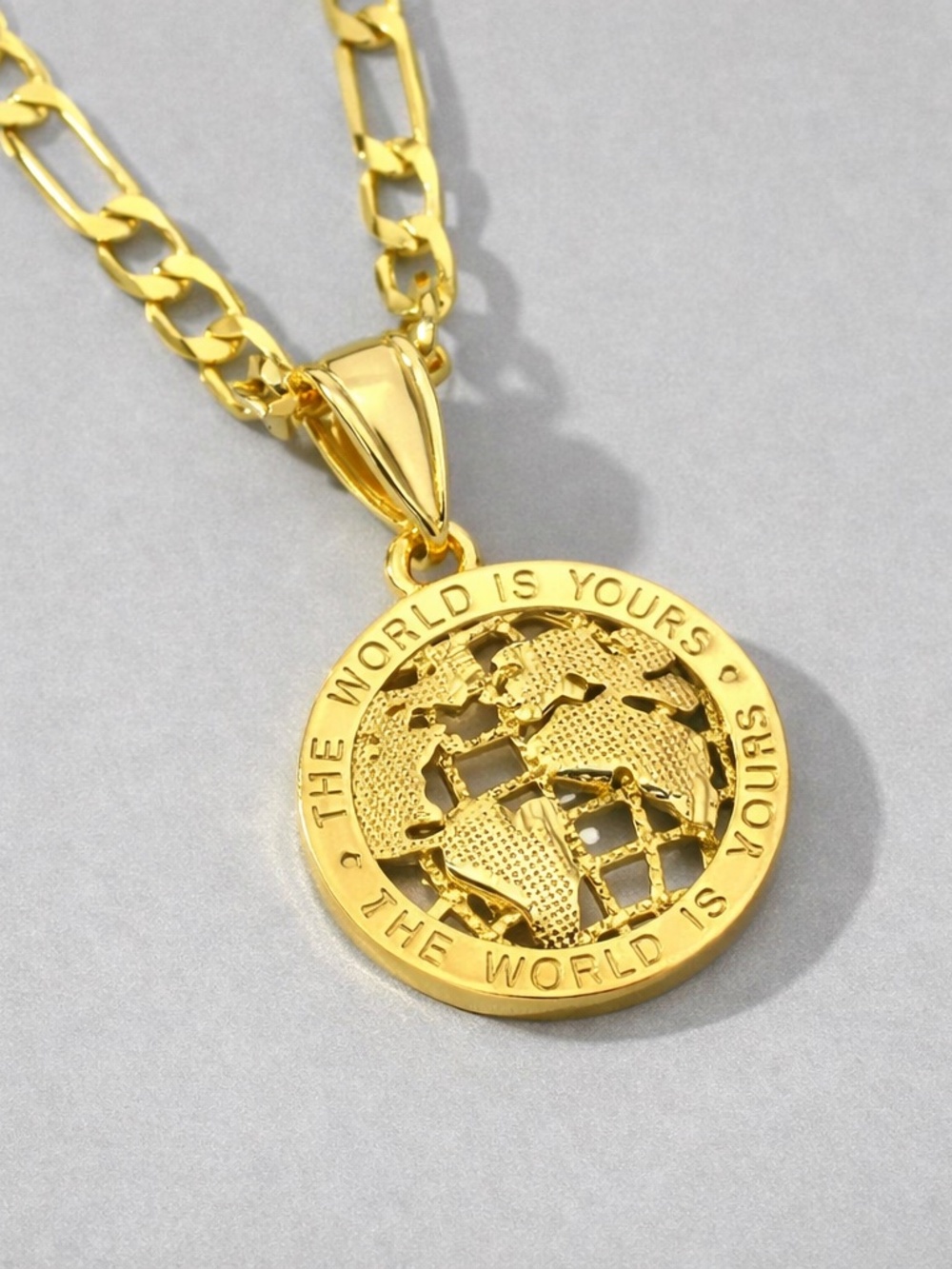 The World Is Yours chain necklace with pendant